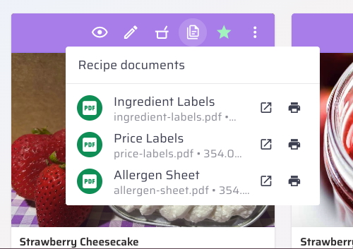 Documents menu inside of the Mix n' Batch app