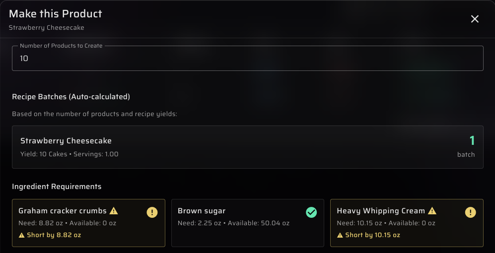 Quantity on hand (dark mode)