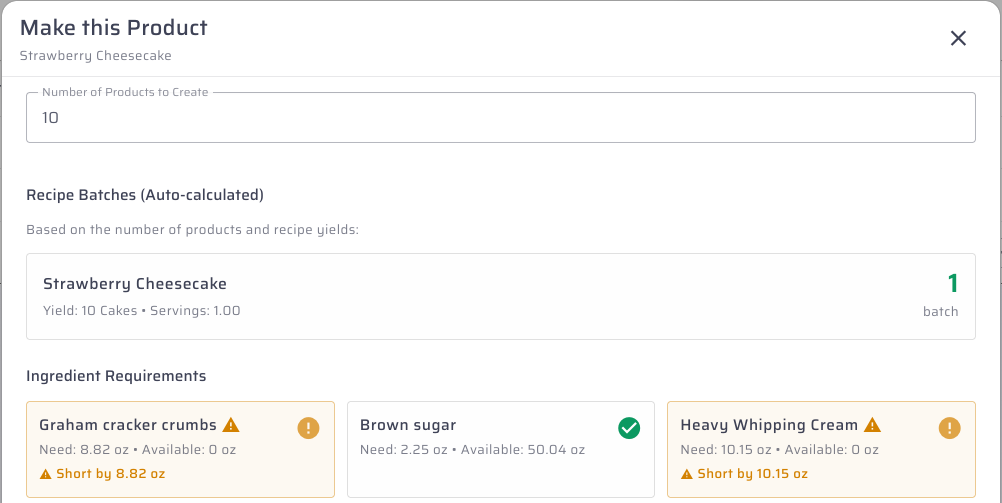 Quantity on hand (light mode)